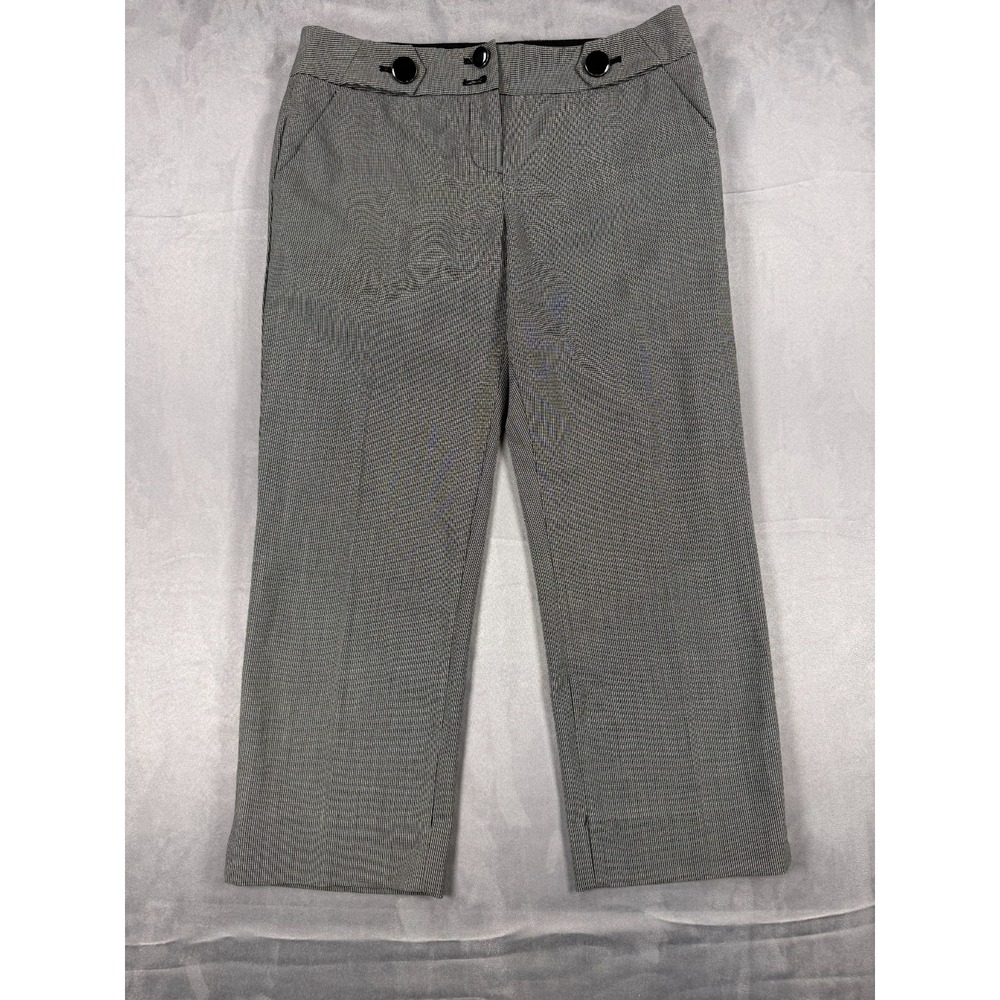 The Limited Women's Black Pin Stripe Cassidy Fit Flat Front Zip Pants Size 0